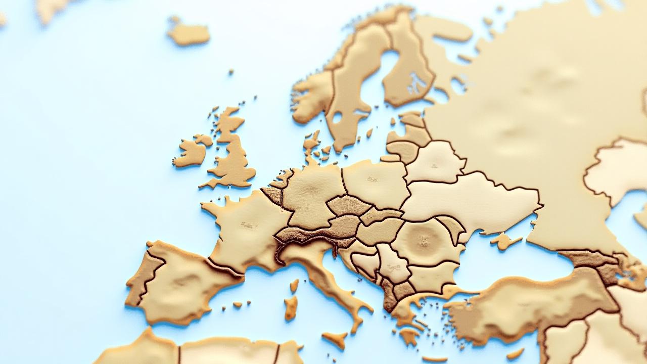 Illustrated map of Europe highlighting key sourcing locations for Cosmos Hearth materials